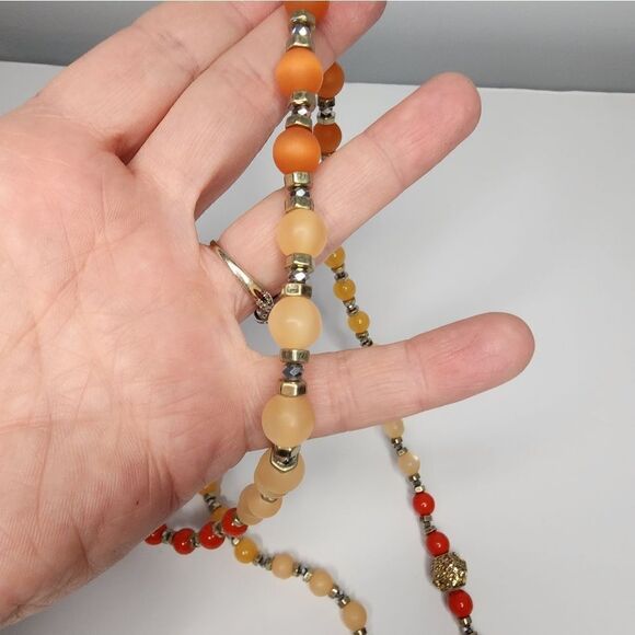 Kenneth Cole Gold Tone Mixed Bead Long Necklace $60 KC24 - Picture 5 of 7